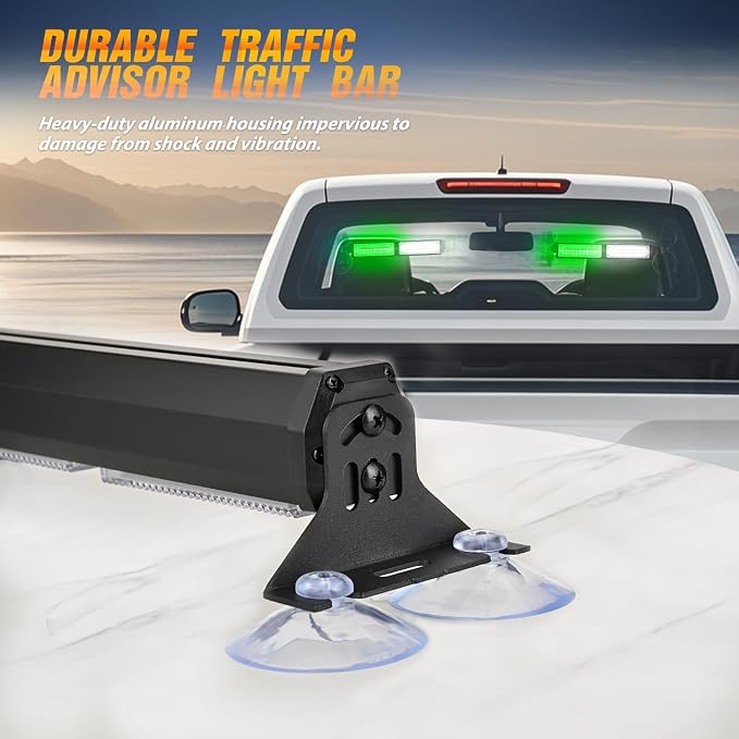 Nilight 40LED Green White Emergency Strobe Traffic Advisor Light Bar with Suction Cups Dash Safety Warning Hazard Flashing Lights Interior Front/Rear Windshield for Trucks Construction Vehicles | with Suction Cups Dash Safety Warning Hazard Flashing Li...