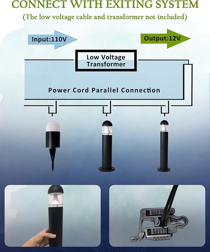 Low Voltage Landscape Lighting, 12V Long Walkway Set, 12 Pack | Quick Install Connectors, IP67 Protection, 2700K Warm White for Driveways and Garden Paths