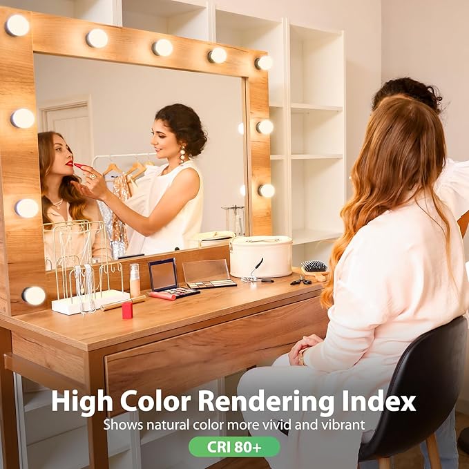 LED Vanity Light Bulbs, 60W Equivalent, Bathroom Light Bulbs 2700K Soft White, 800 Lumens, G25 Globe Bulb for Makeup Mirror, Round Shape, 7W, 120V, Non-Dimmable, 12 Pack
