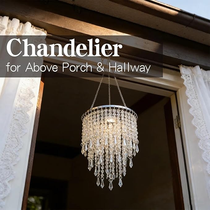 Sparkling Iridescent Beaded Chandeliers 8.6 inches Diameter for Wedding Centerpiece Living Room Bedroom Event Party