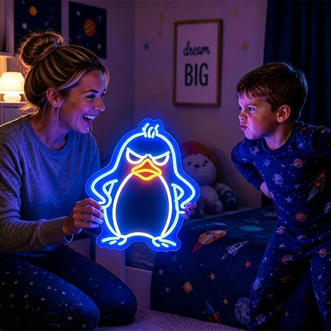 Penguin Neon Lights Signs Neon Sign Led Sign Light for Wall Decor | Penguin Neon Sign for Room Decor,Man Cave Decoration,Dormroom,Wall Decor,Gift,5V USB Powered