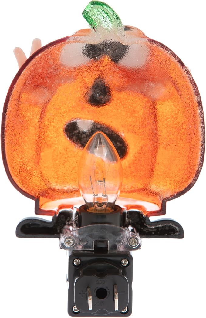 Creative Hobbies Silly Pumpkin Halloween Night Light - Includes 5W C7 and Rotational Socket with On/Off Switch