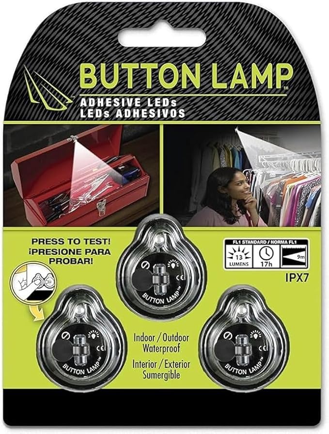 Panther Vision Button LAMP Adhesive LEDs Light Package - Lightweight, Ultra Small, Ultra Bright LED Utility Lights