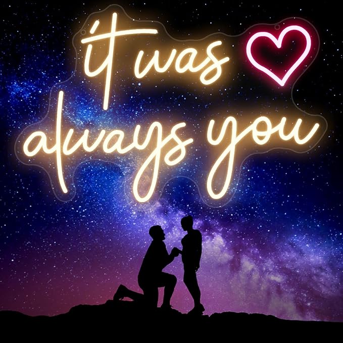 It Was Always You Neon Sign for Bedroom Living Room Wall Decor, Romantic Gift for Wedding, Engagement, Anniversary, Birthday, Valentine'S Day
