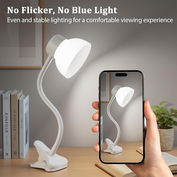 Desk Lamps for Home Office,Small LED Reading Lamp,5000K Eye-Care Desk Light | Clip On Desks Lamps for College Dorm, Kids Desk, Bed Headboard, Flexible Gooseneck, Compact Small Table Lamp
