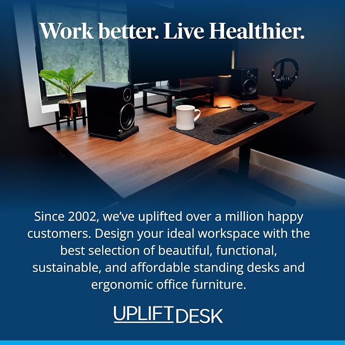 UPLIFTDESK E7 LED Desk Lamp – Adjustable 3 Color Modes, Dimmable Home Office Desk Light for Standing Desk, Dual Monitors, Aluminum Task Lamp (Silver Lamp, Silver Base)