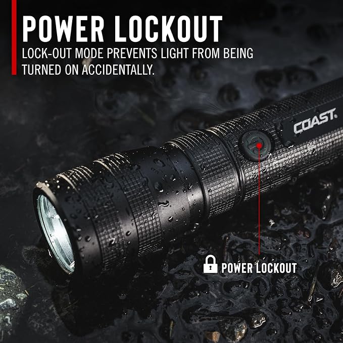 Coast G60R 1000 Lumen Waterproof Rechargeable LED Flashlight, 2-Pack
