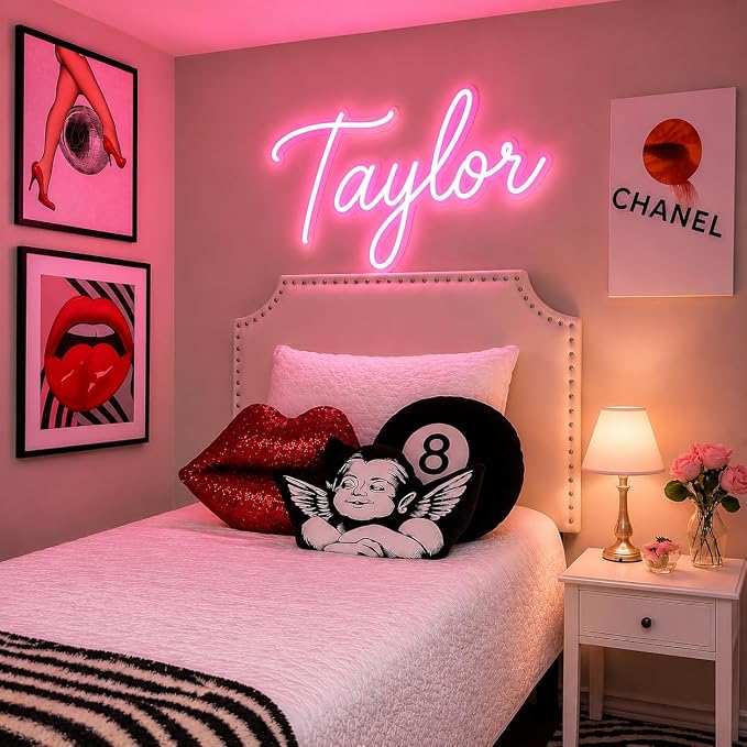 Large Custom Sign for Wall, Professional Personalized 3D Business Dorm Name Sign, Business Logo Sign for Salon Studio Reception Wedding Birthday Party Gift Storefont Bar Bedroom