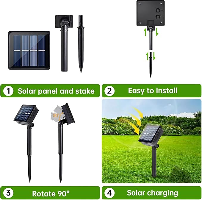 2 Pack Solar LED Strip Lights Outdoor Waterproof 19.6FT 180 LED Solar Powered Rope Light Cuttable 8 Modes for Outside, Garden, Patio, Deck, Fence, Pathway, Stair, Poolside, 6000K White