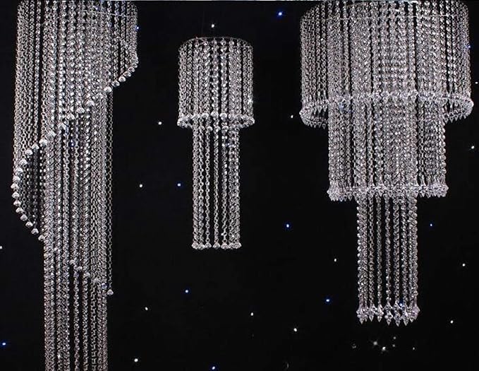 VOVOV 10 Pack (1000CM/30.5FT) Beaded Trim Clear Crystal Garland Chandelier Octagon Beads Chain