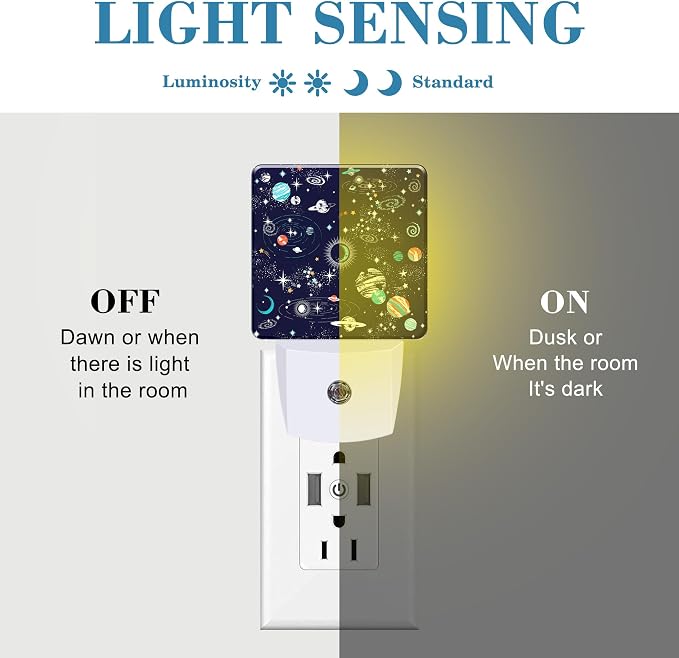 Night Light for Kids Girls Boys, Space Galaxy Constellation LED Night Light Plug into Wall with Dusk to Dawn Sensor for Room Decor, Hallway, Kitchen, Bathroom, Nursery, Stairs
