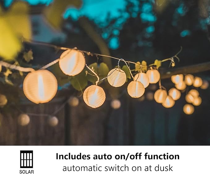 Cobus CozyHome Outdoor Lights for Patio | Solar Outdoor Lights 20 LEDs | Solar Lights Outdoor Garden | Solar String Light Lantern | Outdoor Solar String Lights | Solar String Lights Outdoor Garden
