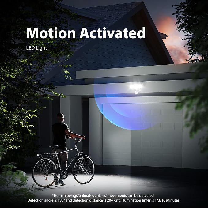 Onforu 2 Pack 100W 11000LM LED Motion Sensor Outdoor Lights, Dusk to Dawn Flood Lights Outdoor Motion Sensor, Hardwired Security Lights Floodlights Outside 6500K Daylight IP65 Waterproof (White)
