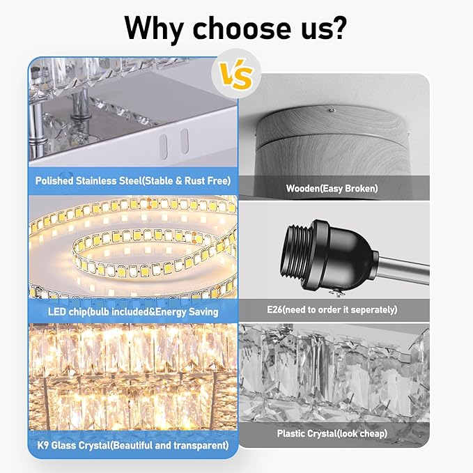 9.8" Modern Mini LED Chandelier Crystal Ceiling Light Flush Mount Ceiling Light for Hallway Foyer Kitchen Closet 3000 K Warm White