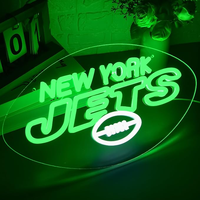 Football Neon Sign for Wall Decor Football Team Led Neon Light for Man Cave | Dimmable Rugby Team Logo Sign for Bedroom Club Bar Game Room Party Garage Decor Birthday Gift for Rugby Fans Size15.7*8.9 In