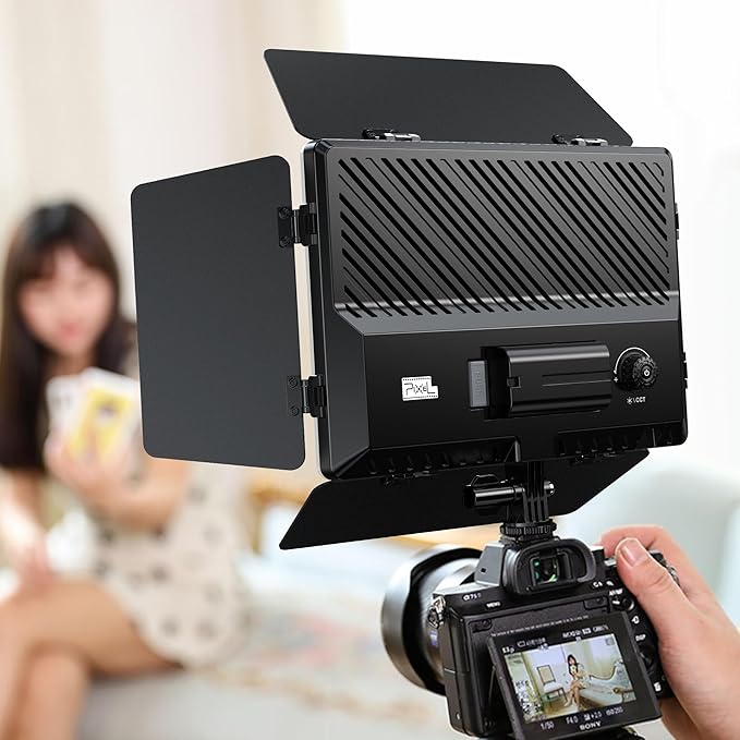 Photography Lighting Camera Video Light 20W Kit Suit with Adapter/Battery 4400mAh Bi-Color Dimmable 2500-6500K Led Studio Streaming Photo Shooting Light for Outdoor Live Streaming