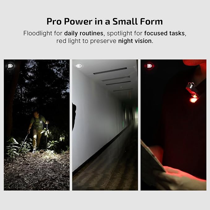 OLIGHT Oclip Pro Rechargeable EDC Clip-on Flashlight, Stars & Stripes | Red Light, 500 Lumens Floodlight, Spotlight, Pocket-Sized, USB-C Charging, Magnetic, for Work, Signaling, Outdoor or Home Use