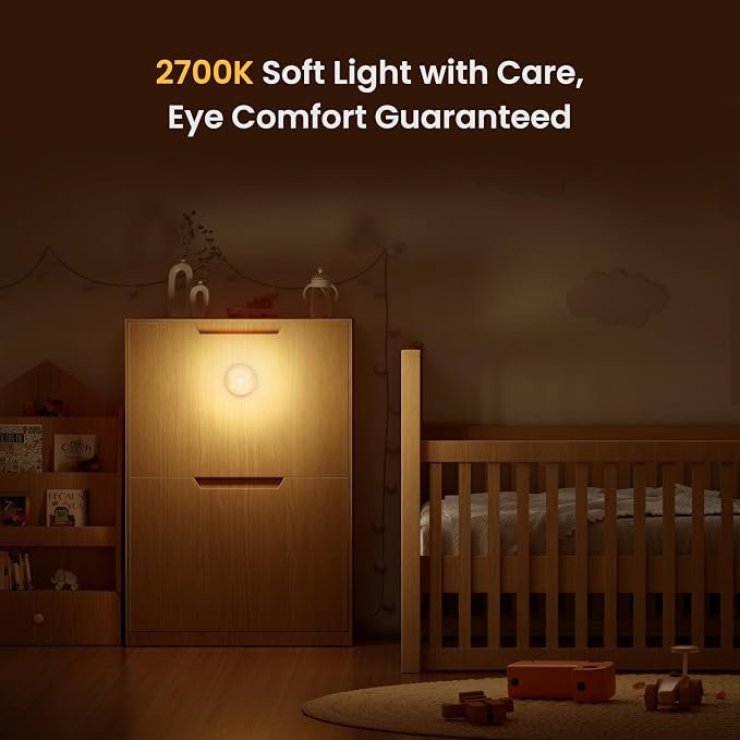YEELIGHT Night Light, Motion Sensor NightLights for Kids, USB-C Rechargeable Magnetic with Auto Dusk to Dawn&Warm White, Nursery Night Light, LED Closet Light for Bedroom, Hallway, Stairs, Under Bed