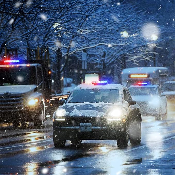 Nilight 12 Inch Roof Top Strobe Lights 48LED Hazard Light Emergency Safety Warning LED Flashing Bar Magnetic Mount 12V 24V Cars Trucks Tractors Snow Plows Construction Vehicles