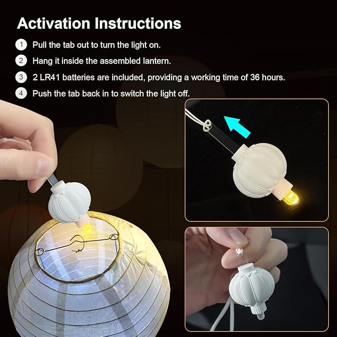 24 Pack Mini LED Lantern Lights - Battery Operated Small Lights for Paper Lanterns, Perfect for Party, Birthday, Wedding, Halloween, Christmas Decorations (Warm White)