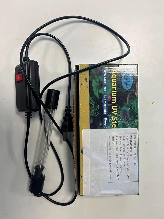 2 Pack 7W 8 Inch Aquarium UV Light for 20-100 Gallon Fish Tank Aquarium Light