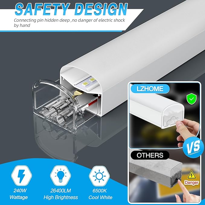 Hexagon Garage Lights: 6500K Cool White 3 Grid Hex LED Garage Light, 16 Packs LED Light, Super Bright Honeycomb Ceiling Llight for Car Detailing Workshop Basement Gym Barber