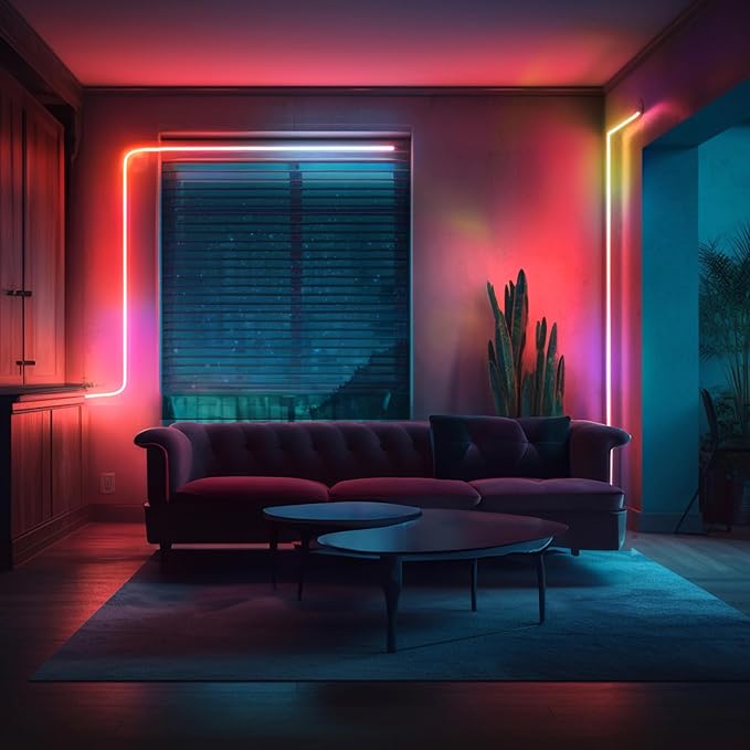 LIFX Supercolor Neon Flex Light Strip, 16ft Bendable RGBW LED Smart Neon, 60 Addressable Color Zones with Polychrome, Wi-Fi No Hub Required, Compatible with Alexa, Google, Apple HomeKit, LFXNEON16