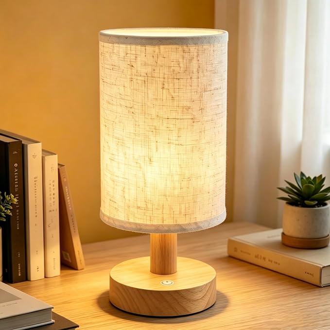 Rechargeable Cordless Table Lamp – 4000mAh Battery Bedside Lamp, Mini Touch Control Dimmable LED Light with 3 Color Modes, Portable Night Light for Bedroom, Dorm, Living Room, Desk, Sofa Side