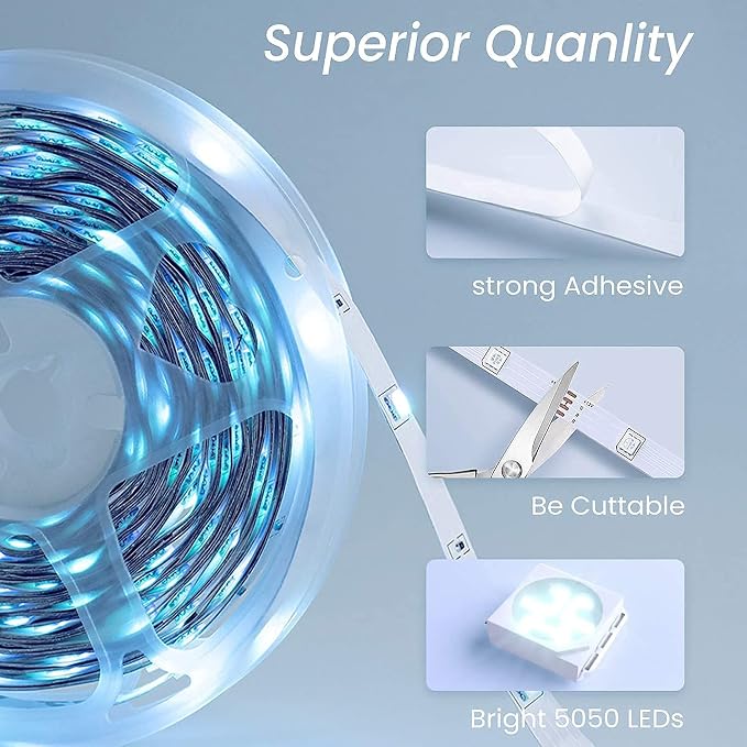 VOLIVO 130FT LED Strip Lights RGB Color Changing | 44-Key IR Remote Control, LED Lights for Bedroom, Home Decor Lighting