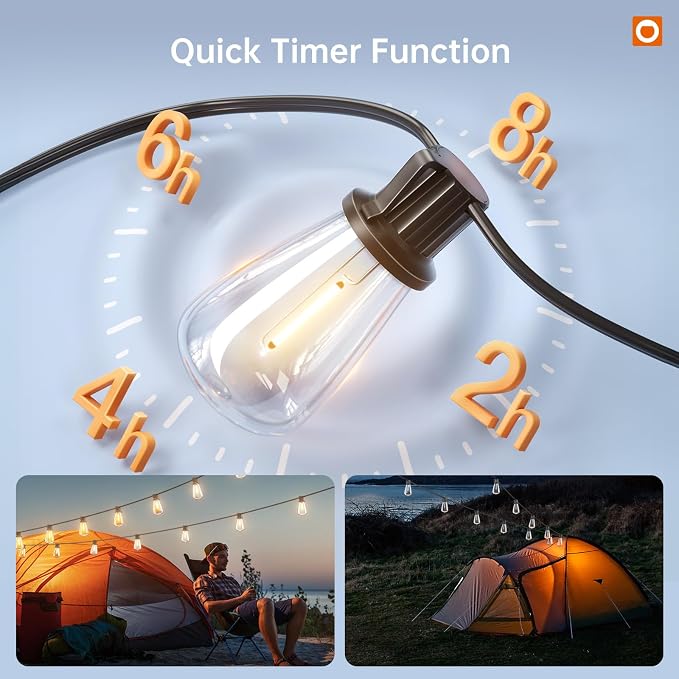 addlon 120FT(114+6) Solar String Lights Outdoor Waterproof with Remote USB | ST38 LED Shatterproof Bulbs, Solar Powered Outside Lights, Dimmable Solar Light for Camping Backyard Porch