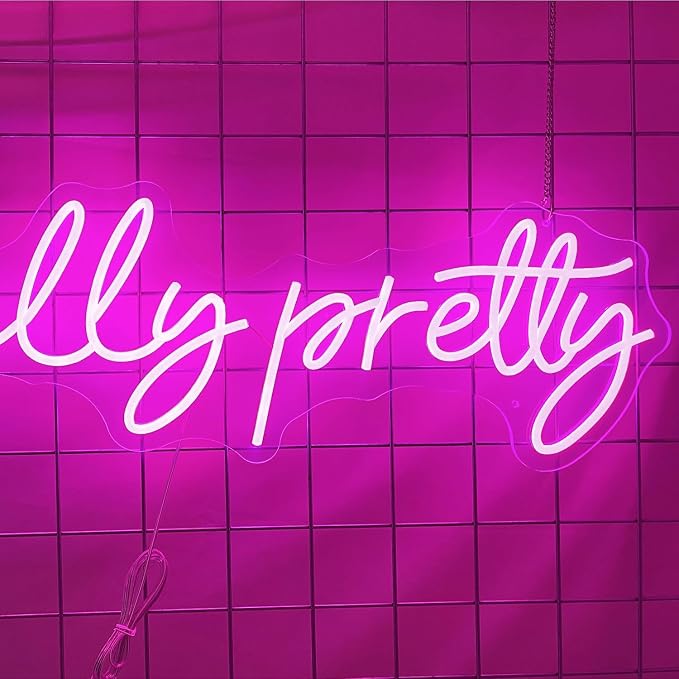 You're Like Really Pretty Neon Signs for Wall Decor, 56.34" Pink Light | Neon Signs for Wedding Engagement Party Decor, Dimmable Light Up Sign for Bedroom Bar Pub Club, Birthday Wall Decorations