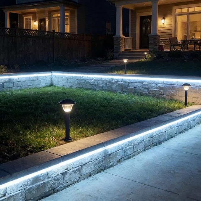 LED Rope Lights, 100ft 110V Waterproof Rope Lights for Outside, Outdoor String Lights, Ideal for Eaves, Backyards Garden, Christmas Decoration(White)