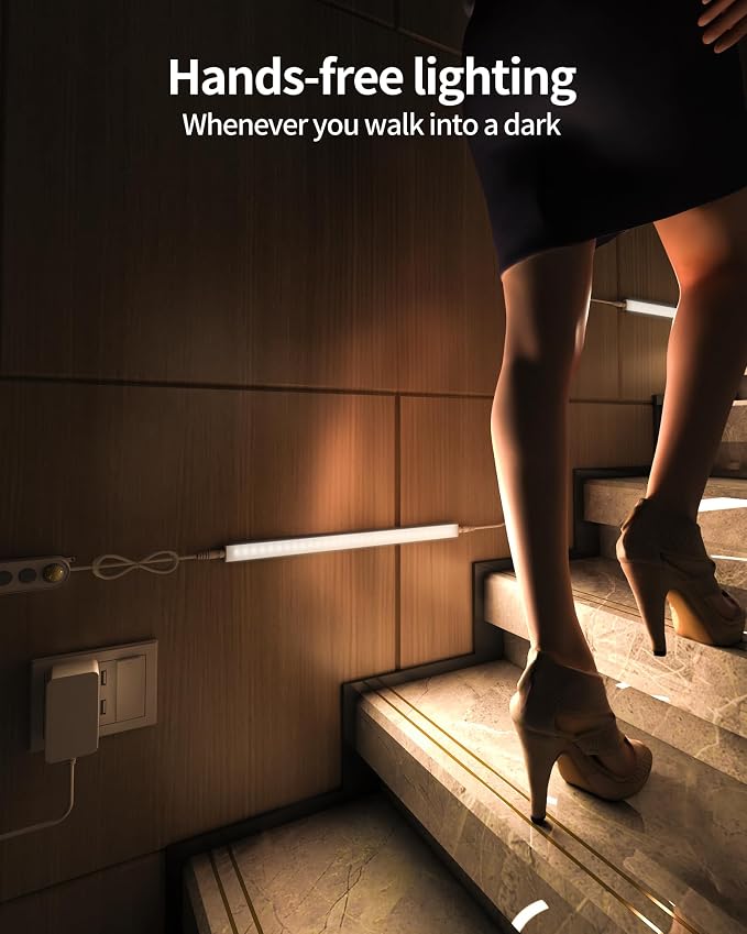 Motion Sensor Dimmable Under Cabinet Lighting, 4500K 12-inch 2 Pack