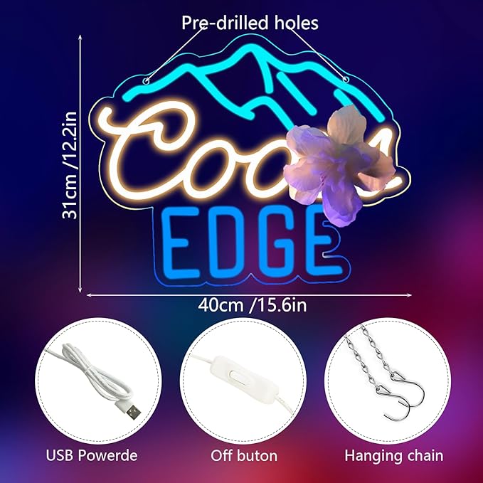 JFLLamp Beer Neon Signs for Wall Decor Crs EDGE Neon Lights for Bedroom Led Signs Suitable for Dormitory Man Cave Christmas Gift