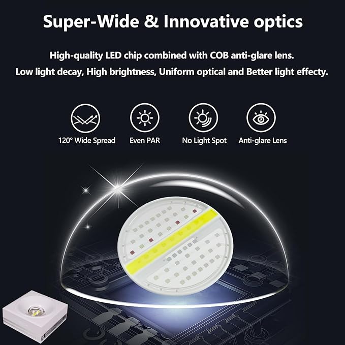 PopBloom RL90 Full Spectrum Reef Light WiFi Marine Reef LED Aquarium Light Saltwater Aquarium Fish Tank Lamp (White, 100W WiFi)