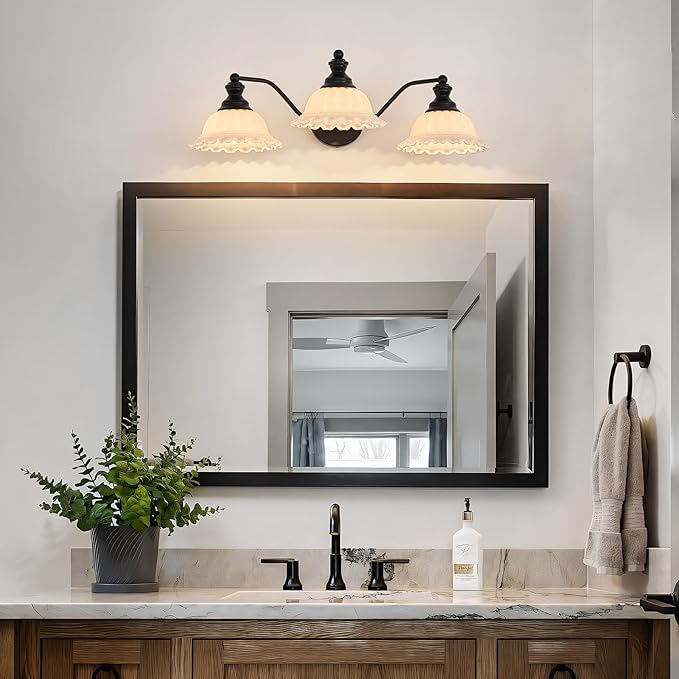 Black 3 Light Vanity Light Modern Bathroom Vanity Light Fixture