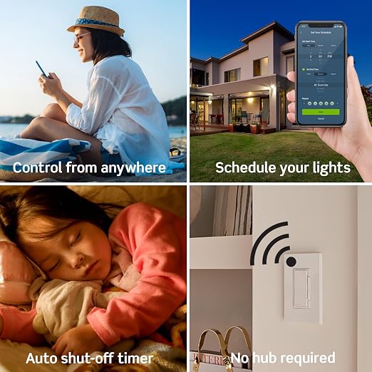 Leviton Decora Smart Switch, Wi-Fi, Works with Matter, Alexa, Google Assistant, Apple Home/Siri & Wired or Wirefree 3-Way, Neutral Wire Required, D315S-1RW, White