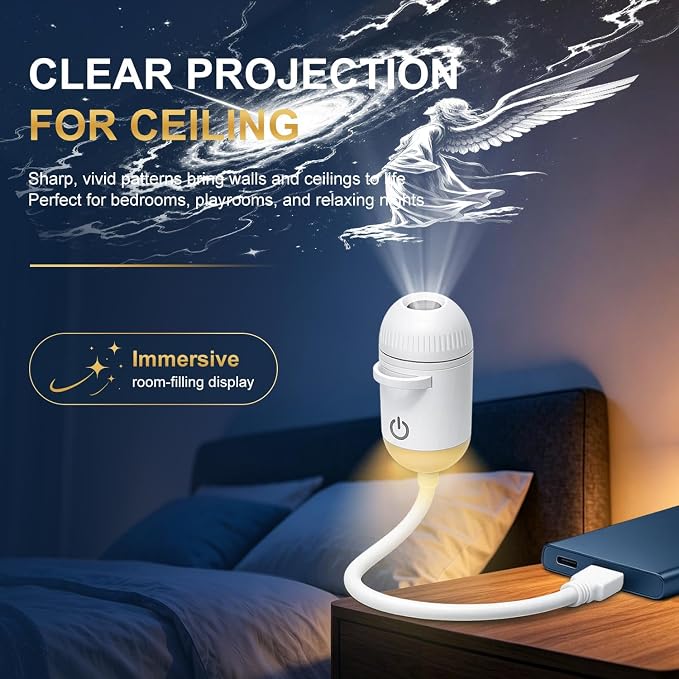 Galaxy Projector Night Light, 2-in-1 USB Star Lamp Kids Gift for Bedroom | Adjustable Brightness, Car & Room Wall Ceiling Decor