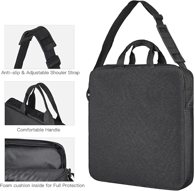 Photography Carrying Bag for 12" Ring Light,12 x 12 inch Selfie Ring Light Protective Carrying Bag, Portable Desk LED Case for 12" Camera Light-Black