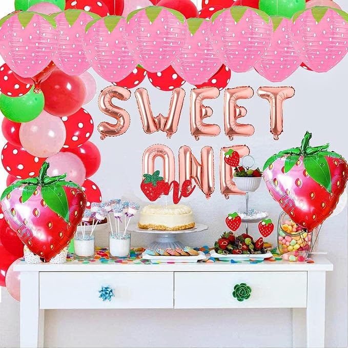 6PCS Strawberry Paper Lanterns, Strawberry Hanging Paper Lantern Decorations Strawberry Decoration Hanging for Room Birthday Party Wedding Garden Decor - 8 Inch Pink