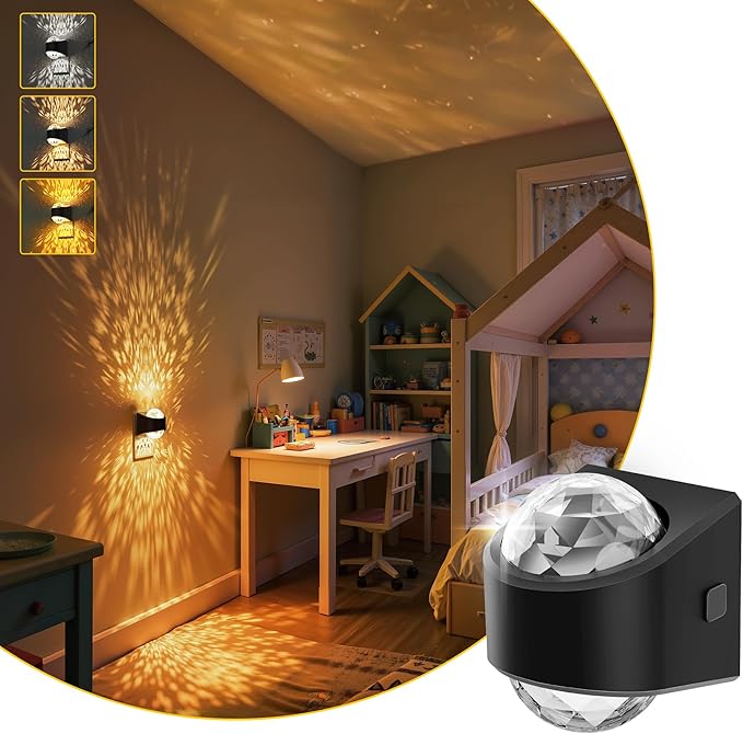 L LOHAS LED Night Lights Plug into Wall, Projector Night Light | Dusk to Dawn Sensor,1600K/3000K/5000K Adjustable, Nightlight for Kids Hallway Christmas Gift