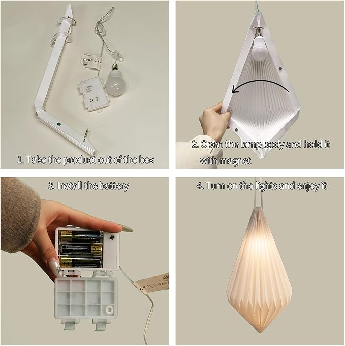 Battery Operated Outdoor Paper Lantern for Patio & Garden — 2Pack Waterproof Hanging Decorative Light with Remote Timer, Foldable Paper Lantern with String for Backyard, Porch Decor