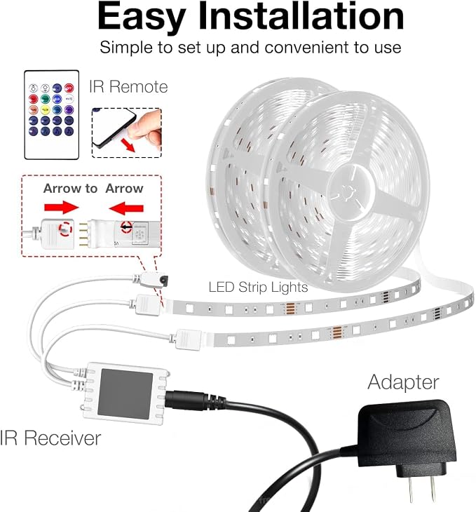 DAYBETTER Smart WiFi Led Lights, 25 FT RGB Led Strip Lights Compatible with Alexa and Google Assistant, App Voice Remote Control Music Sync Color ChangingLED Strip Lighting for Bedroom Room Decor