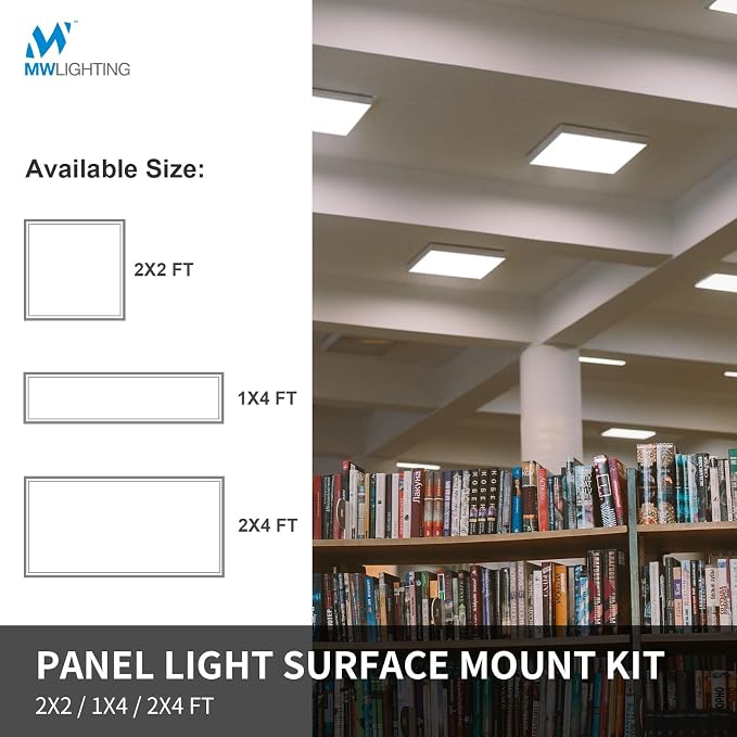 20-Pack 1x4 Surface Mount Kit for LED Flat Panel Light-Aluminum Ceiling Frame for 12 x 48 x 3.13 inch Good for Edge-Lit and Back Lit Panel