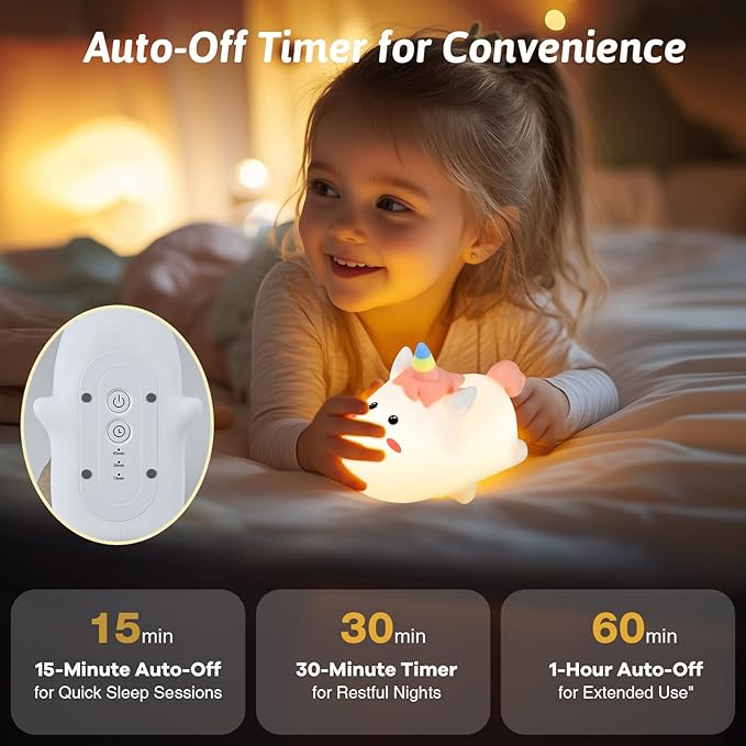 Dealswin Christmas Stocking Stuffers Girls Gifts, Cute Animal Silicone LED Night Light for Kids, Color-Changing Touch Lamp, Bedside & Nursery Night Lamp for Toddlers Baby Room Decor, Birthday Gift