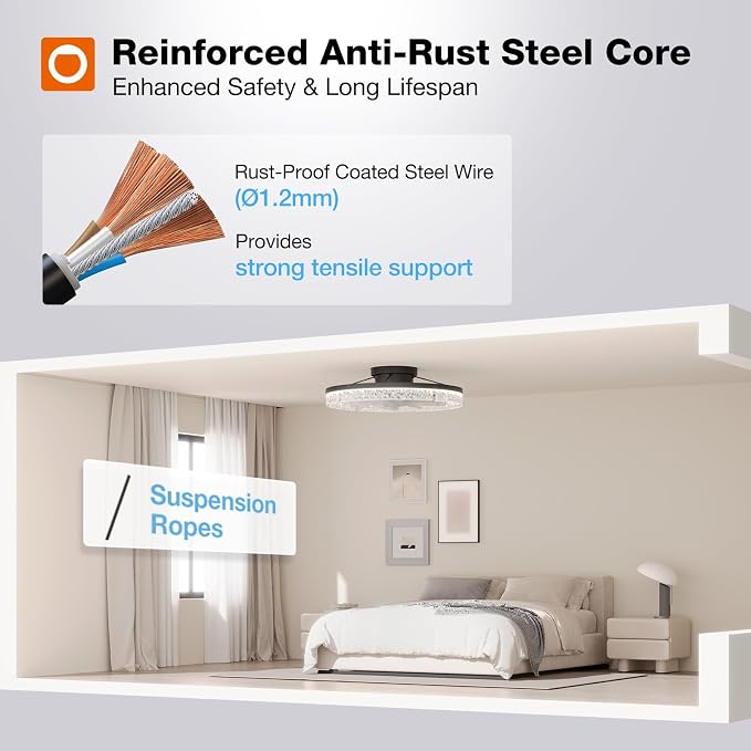 addlon 2 Pack 20 Inch Low Profile Ceiling Fans with Lights, Remote, Black | Flush Mount Fandelier, 3CCT Dimmable LED, Bluetooth App/Remote, Timer, Memory, Reversible DC Motor, Bedroom/Kids room
