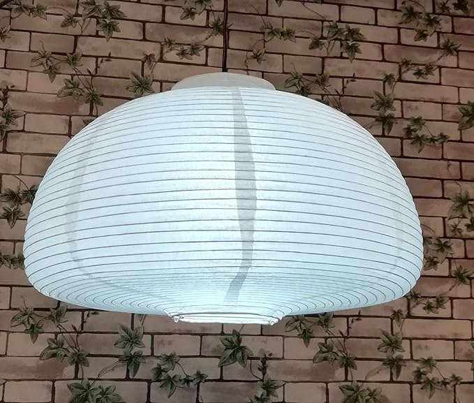 18” White Round Paper Lantern, Rice Paper Lamp Shade, Hanging Paper Lamp Paper Lantern Lamps (White-18inch-2PCS)