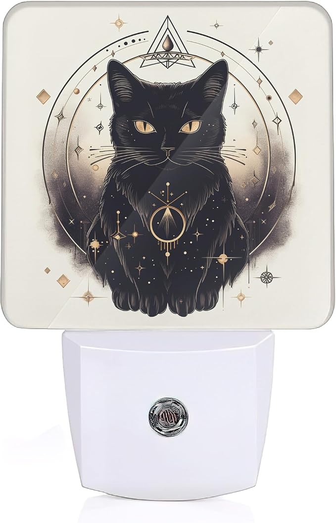 Black Cat Night Lights Plug into Wall, Funny Cats Auto Sensor LED Night Lamp for Men Women Boys Girls Holiday Presents Gifts