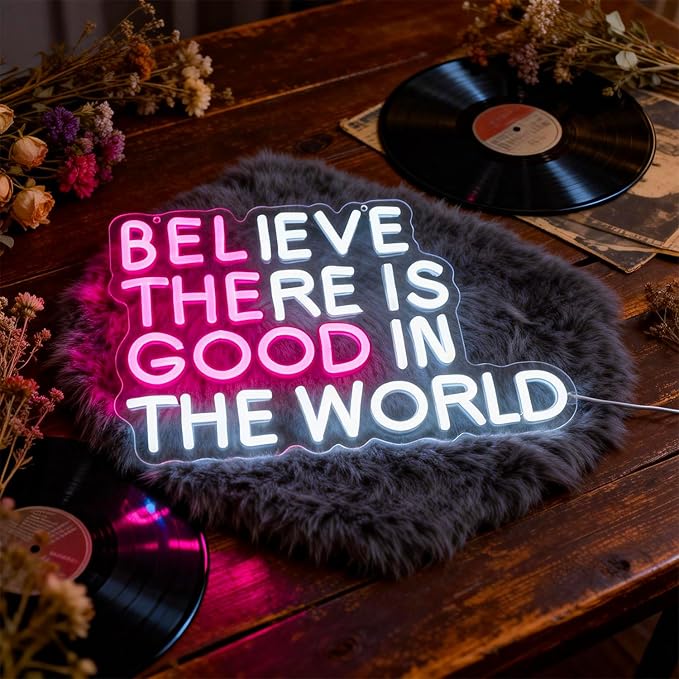 Whfobfe Positive Neon Sign Led Neon Lights Signs for Wall Decor USB Powered Led for Room Decoration Home Game Room Bar Party Decor