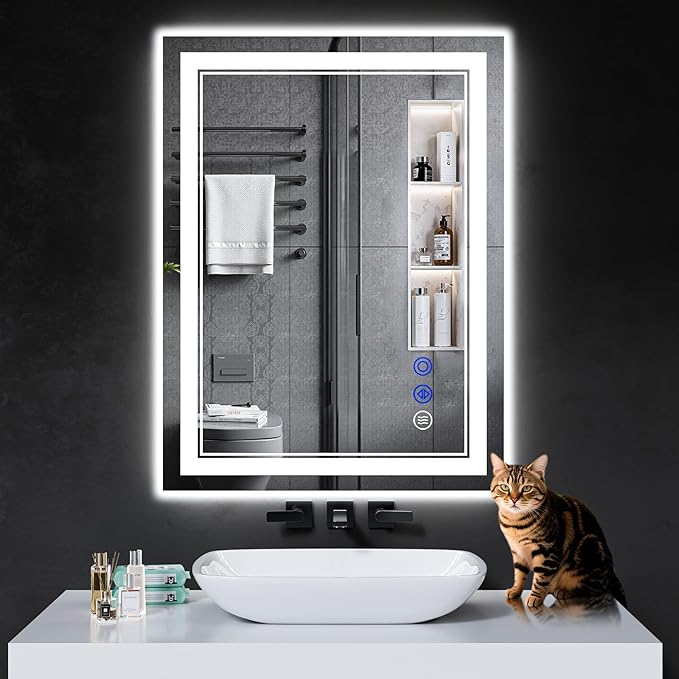 32"x24" LED Bathroom Mirror with Lights,Anti-Fog,3 Color Modes